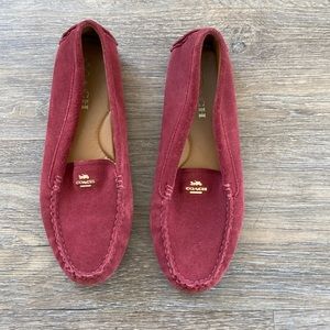 Coach maroon suede driving loafers size 8